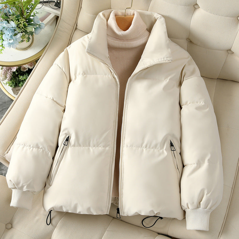 Fashion Ins Style Bread Coat Women's Solid Color Stand Collar Loose Warm Down Jacket Winter Slim Casual Short Coat