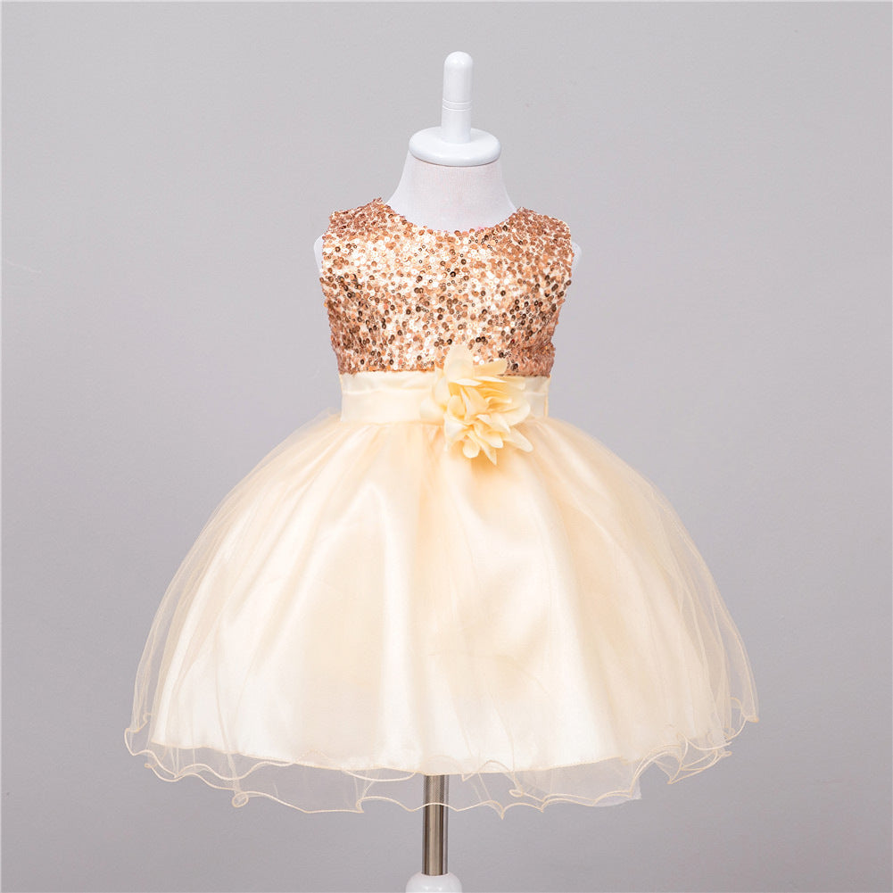 Robe à paillettes pour bébé, robe de princesse de mariage pour fille à fleurs