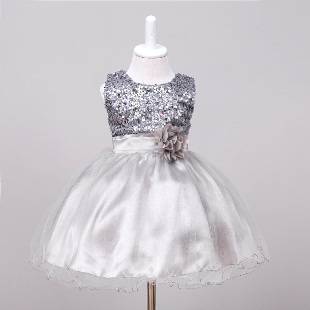 Robe à paillettes pour bébé, robe de princesse de mariage pour fille à fleurs