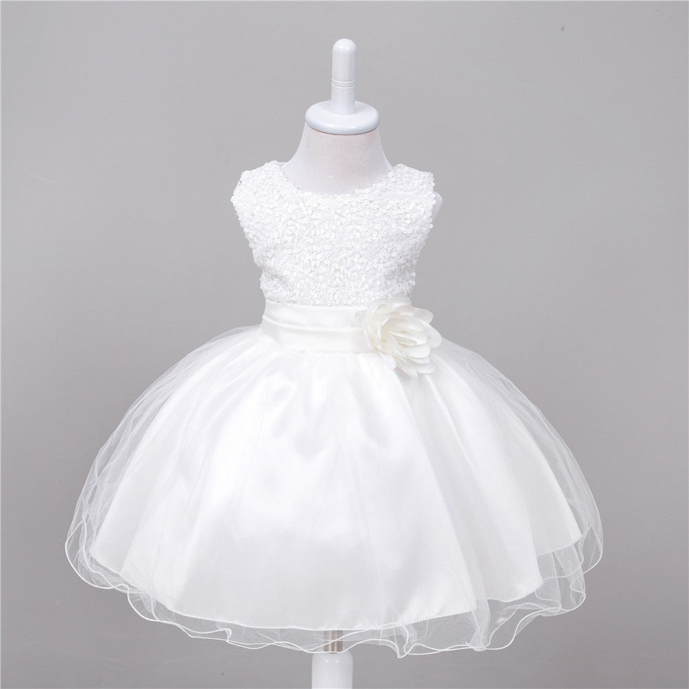 Robe à paillettes pour bébé, robe de princesse de mariage pour fille à fleurs