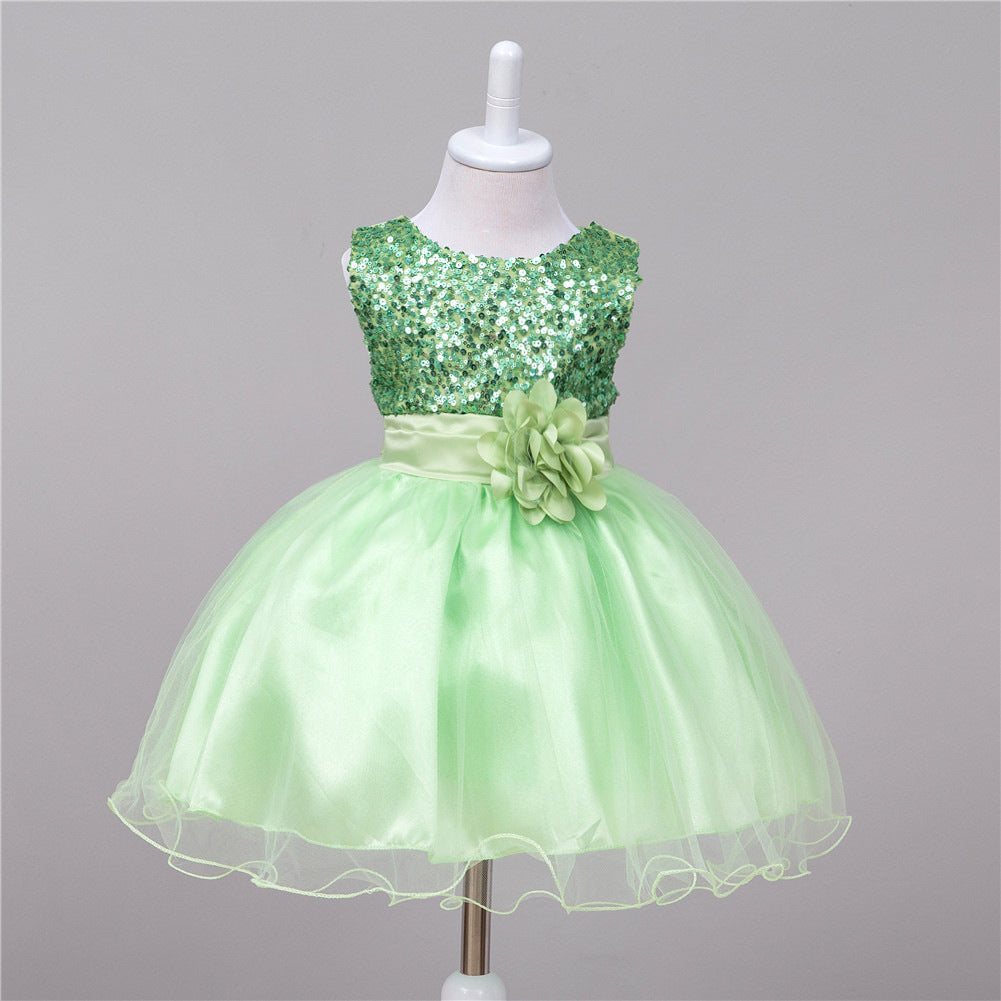 Baby-Paillettenkleid, Blumenmädchen-Hochzeits-Prinzessinnenkleid