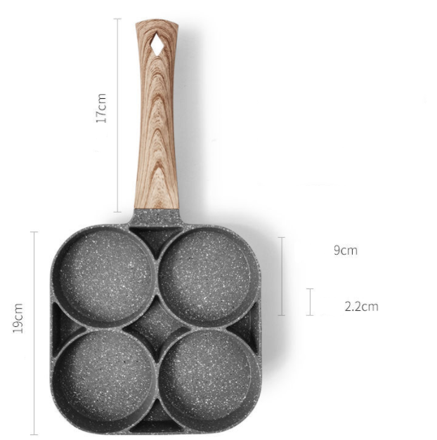 Omelette Pan - Four Hole Omelette Pan, Non-stick Pan