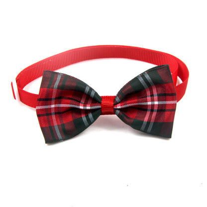 Red plaid bow tie on a white background