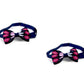 Two dog bow ties with argyle pattern on a white background
