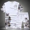 Smart Casual Men - Printed Men Leisure Set Short-sleeved T-shirt Shorts Sports Two-piece Suit