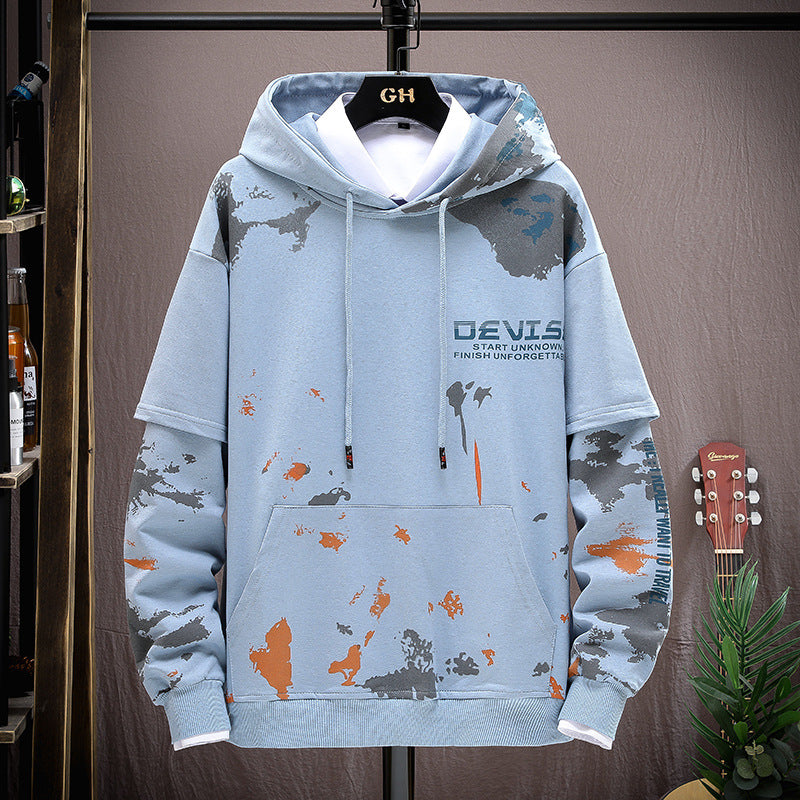 Sweater Suit for Men: Printed Kangaroo Pocket Casual Sports Hooded Suit