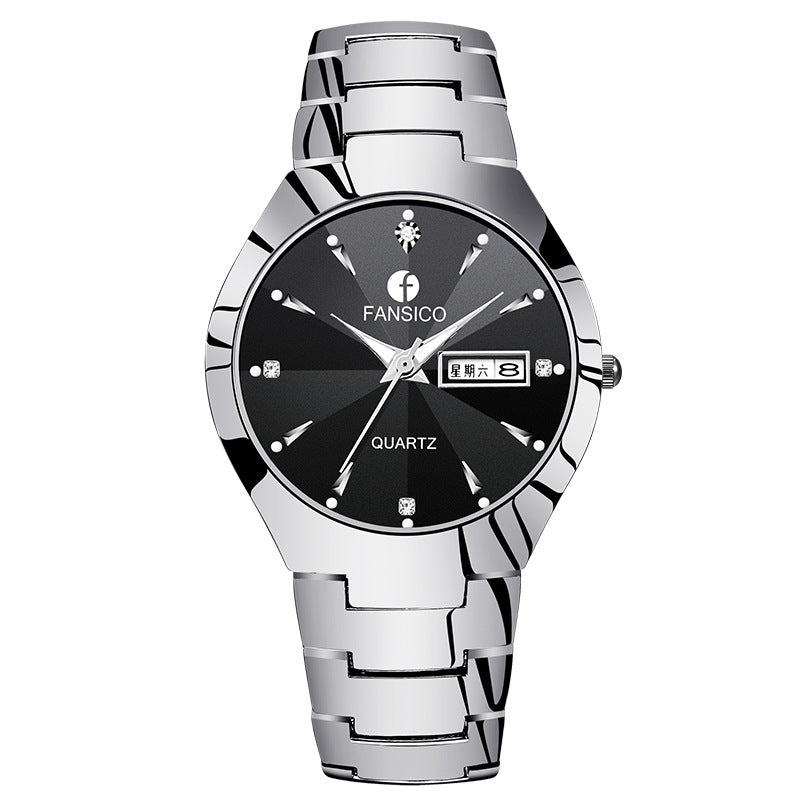 Fansico Fan Poème 2021 Nouvelle montre en tungstène pour hommes Double calendrier Table 1192 Montres non mécaniques