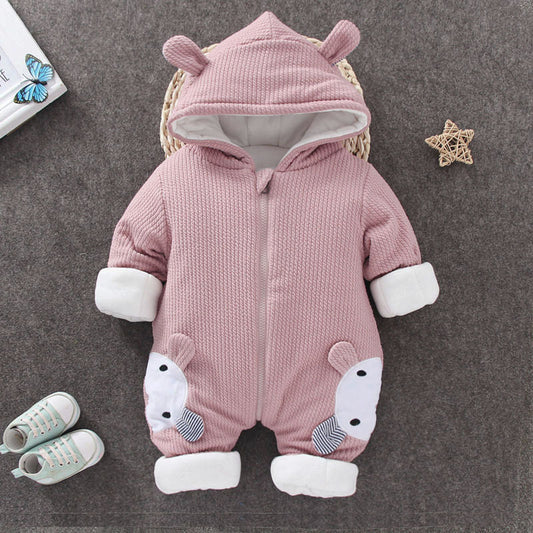 Warmer Schneeanzug für Babys, Mädchen und Jungen, Overall, Daunenmantel, Strampler, gepolsterter Einteiler