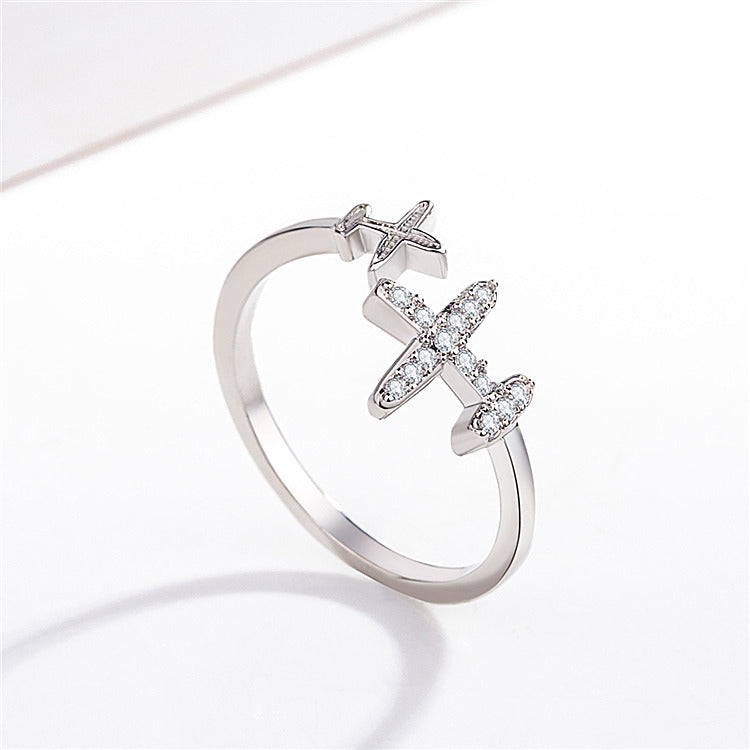 Charm Adjustable Plane Ring Women