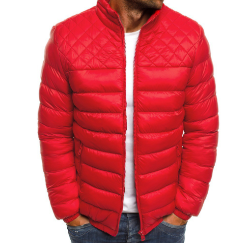 Männer Mantel Winter Einfarbig Stehkragen Jacke Mode Raute Nähen Design Mantel Casual Business Kleidung