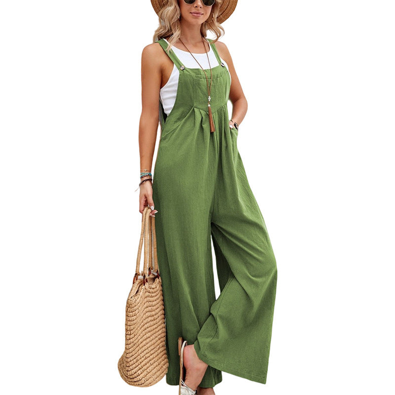 Jumpsuits - Women Long Bib Pants Overalls Casual Loose Rompers Jumpsuits With Pockets