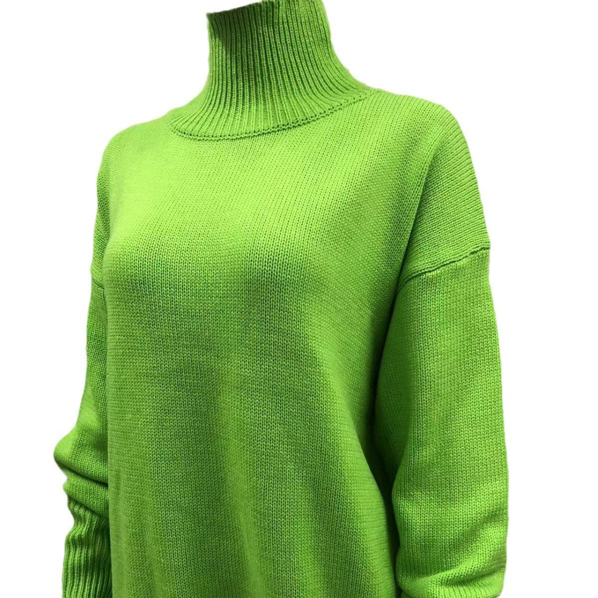 Sweater - Women's Long-sleeved Pullover Solid Color Sweater lemon