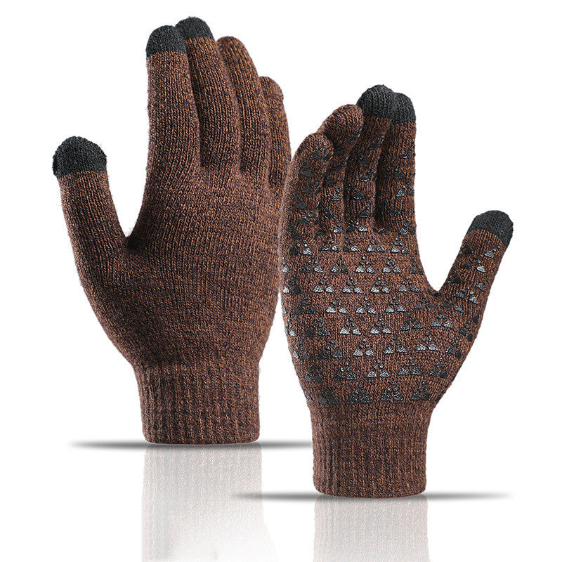 Winter-Strickhandschuhe für Männer und Frauen, warm, Radfahren, Anti-Kälte, rutschfest, dreieckig, versetzt, warme Handschuhe