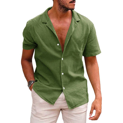 Button Down Shirts - Short Sleeve Beach Shirt Summer Mens Clothing