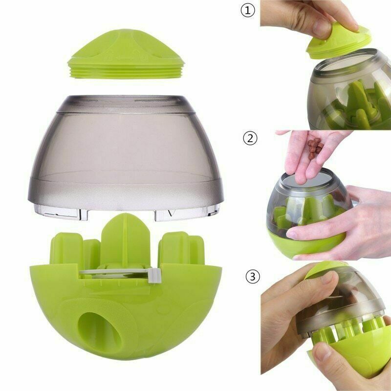 Dog Food Balls Tumbler Pet Puppy Feeder Dispenser Bowl Toy Leak Food Interactive Pet Tumbler Feeder Food Automatic Dispenser Bowl Interactive Balls