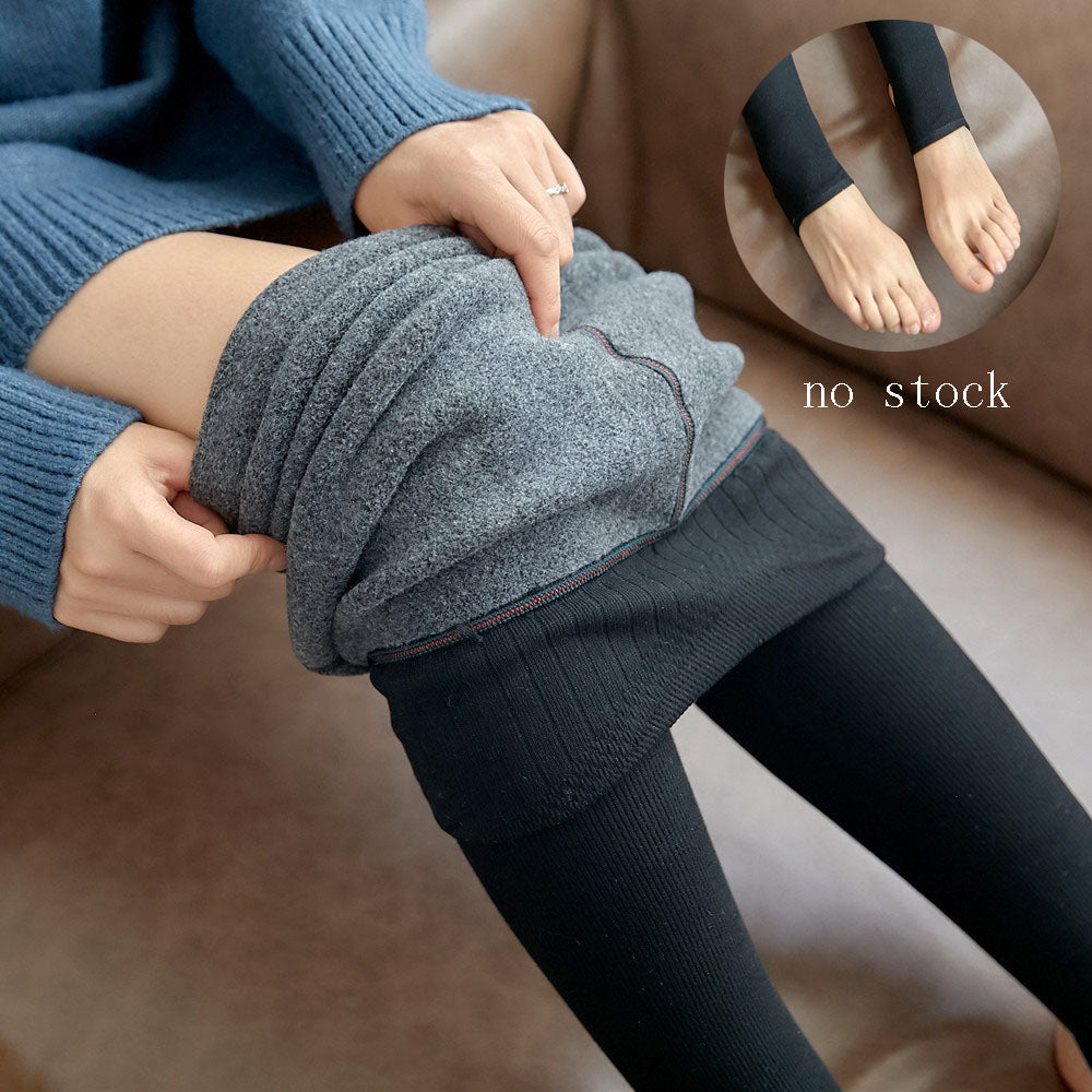 Hohe Taille Streifen Leggings Winter Warm Dicke High Stretch Imitation-kaschmir Hosen Dünne Fitness Frau Hosen