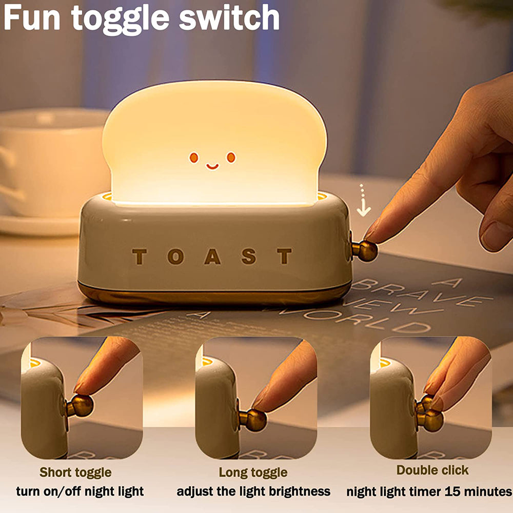 Charging Dimming Toast Lamp Bedroom Children Timing Sleeping Lamps