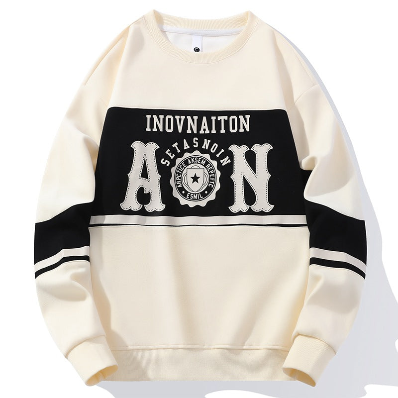 Mens Fashion Print Crew Neck Sweatshirt