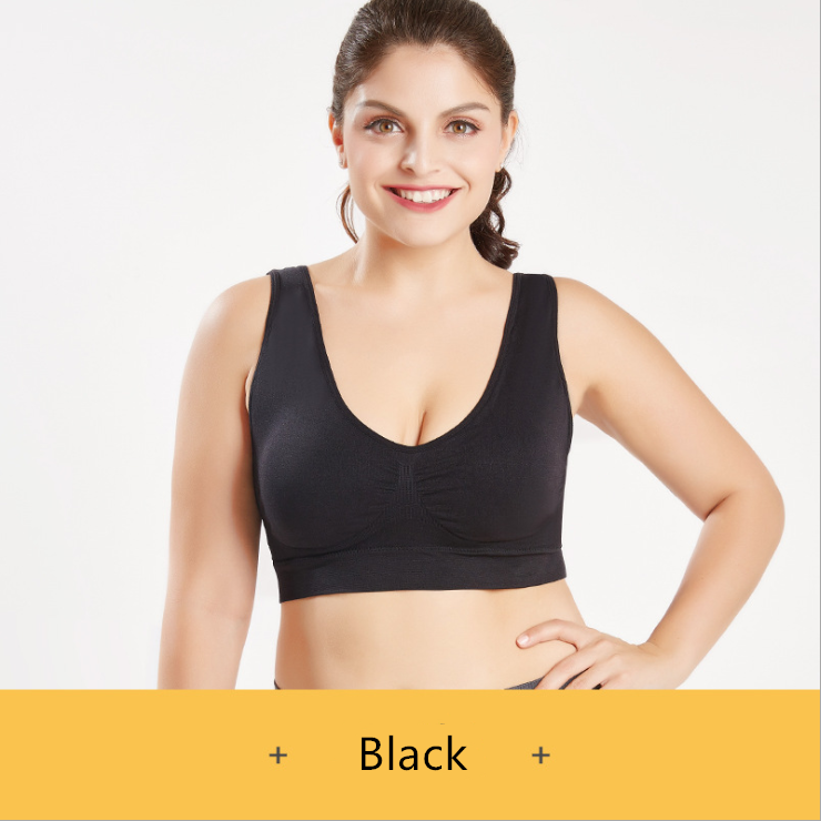  Wireless Sports Bra, Comfortable, Supportive, and Stylish Yoga Bra for Women" black