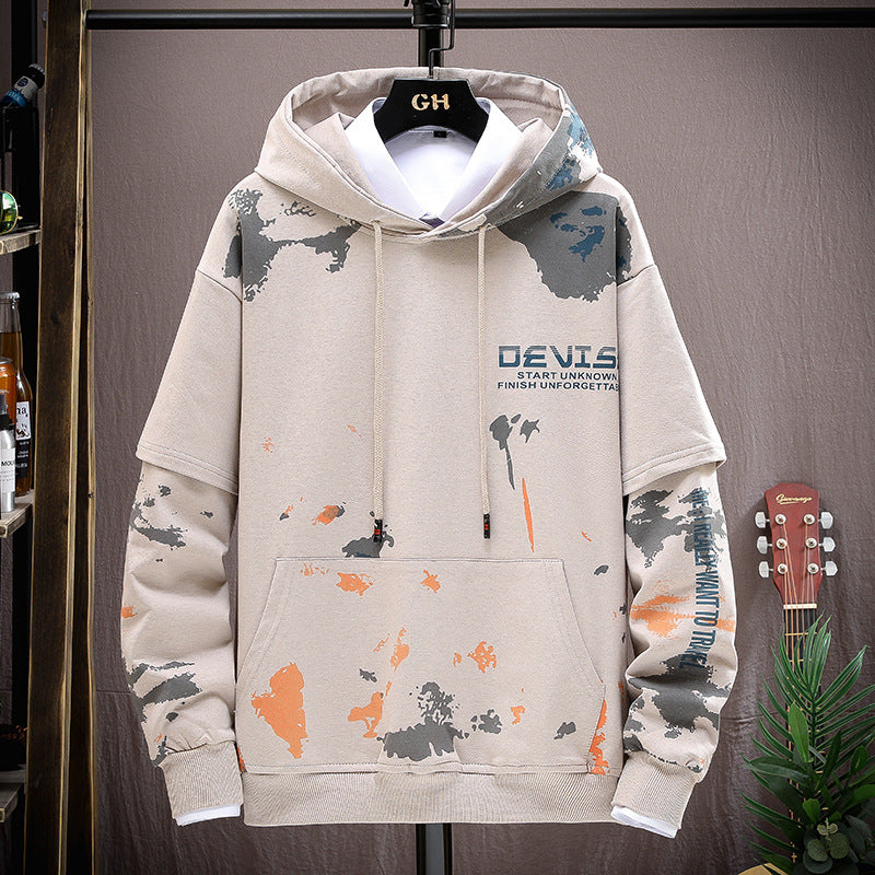 Sweater Suit for Men: Printed Kangaroo Pocket Casual Sports Hooded Suit