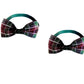 Two plaid bow ties on a white background