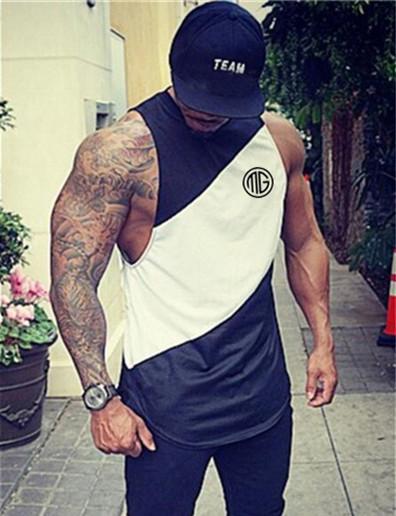 Herren-Bodybuilding-Tanktop mit Kapuze