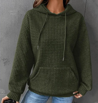 Women's Loose Casual Solid Color Long-sleeved Sweater navy green