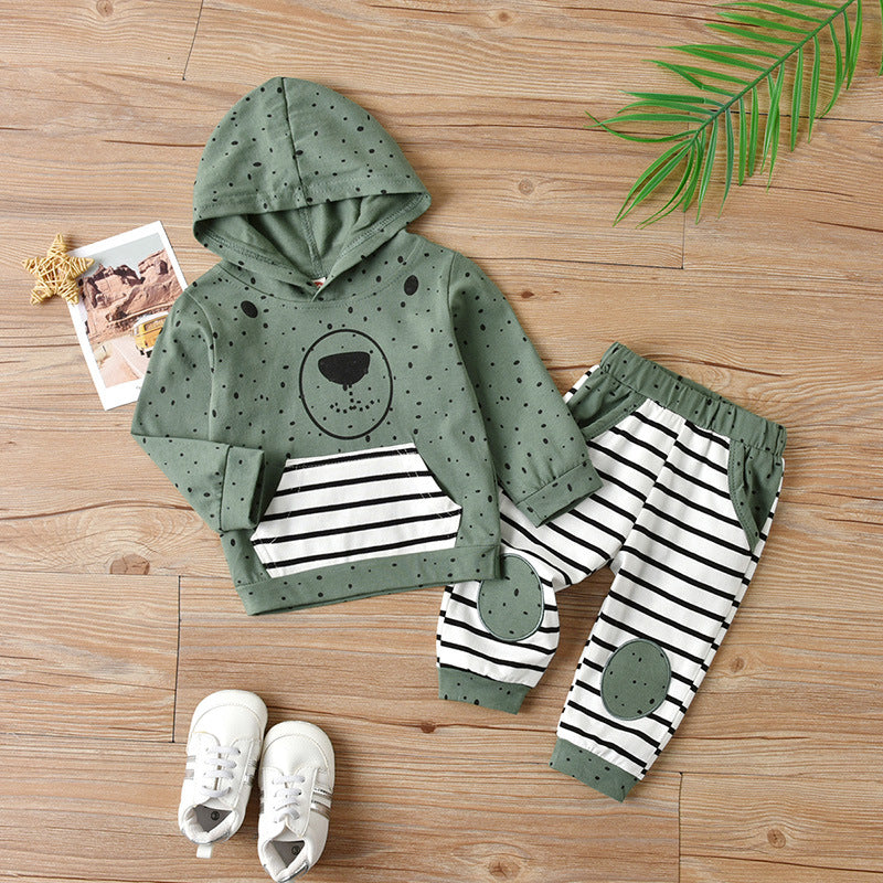 Boy's Hooded Spring And Autumn Clothing Thin