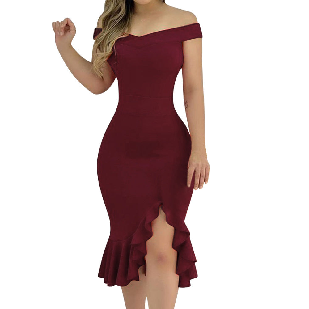 Women Dress - One-Shoulder Ruffle Dress Women's Clothing