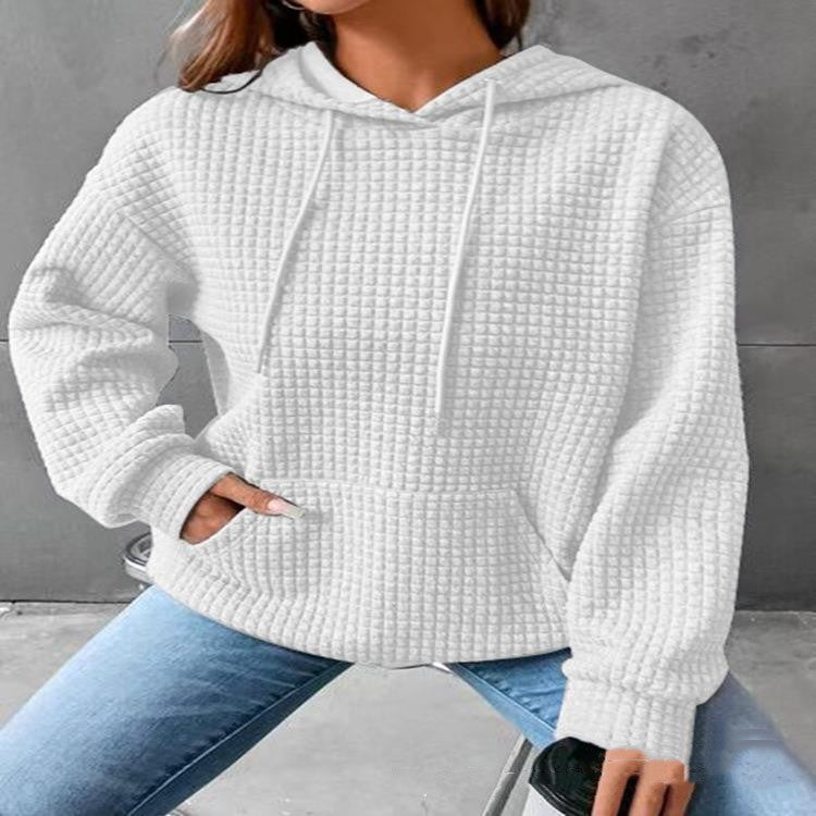 Women's Loose Casual Solid Color Long-sleeved Sweater white