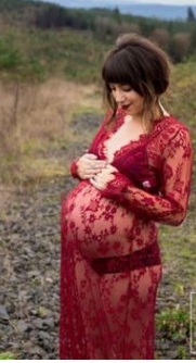 Pregnancy Gowns for Photoshoot - Lace dress, pregnant women's skirts, pregnant women, photographing, maternity, photography and dress red