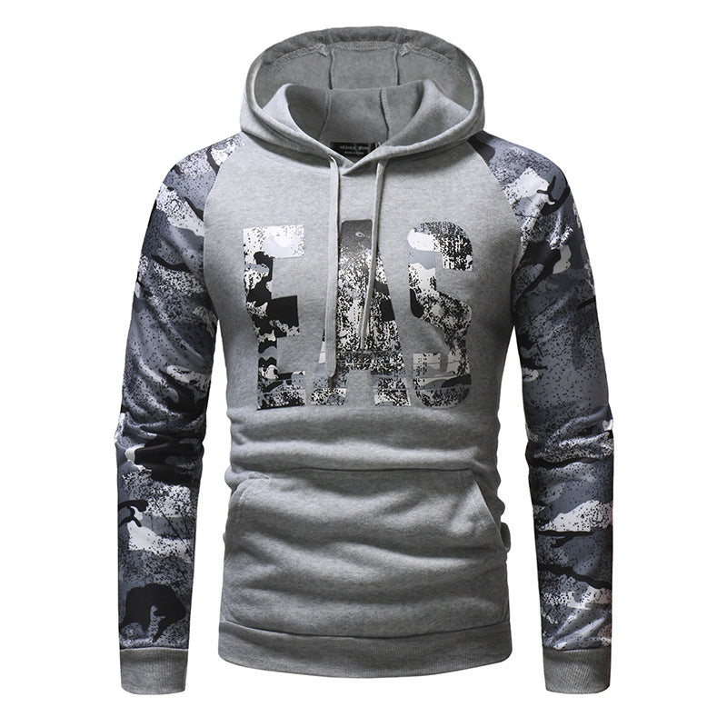 Sweat-shirt imprimé camouflage à manches longues pour hommes