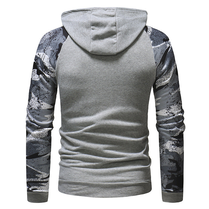 Sweat-shirt imprimé camouflage à manches longues pour hommes