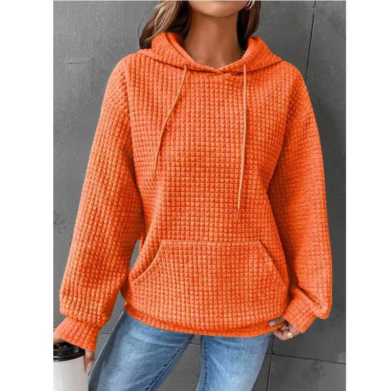 Women's Loose Casual Solid Color Long-sleeved Sweater orange