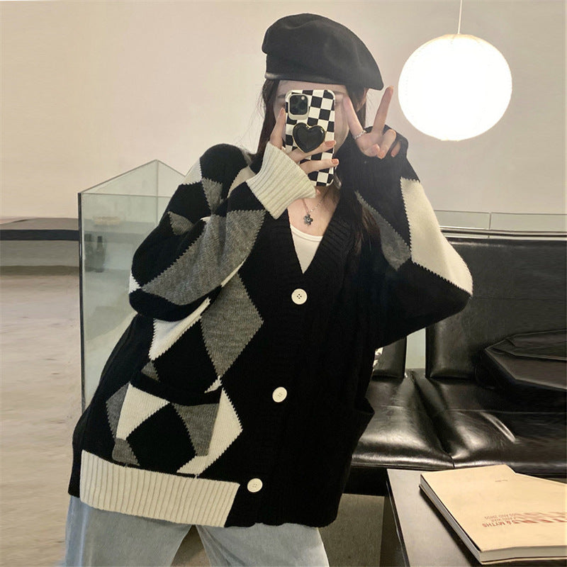 Knitted Cardigan - Women Coat Top