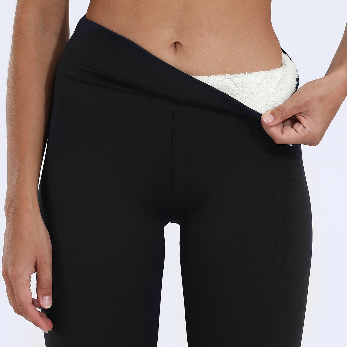 Warme, dicke, hochelastische Lammkaschmir-Leggings, Fitness-Damenhose