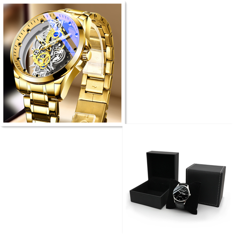 Men Watch Skeleton Automatic Quartz Watch Gold Skeleton Vintage Man Watch Mens Watches Top Brand Luxury