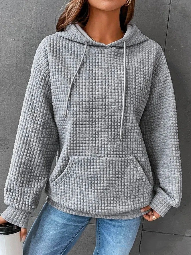 Women's Loose Casual Solid Color Long-sleeved Sweater grey