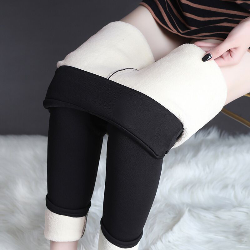 Warm Thick High Stretch Lamb Cashmere Leggins Fitness Woman Pants