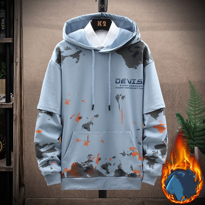 Sweater Suit for Men: Printed Kangaroo Pocket Casual Sports Hooded Suit