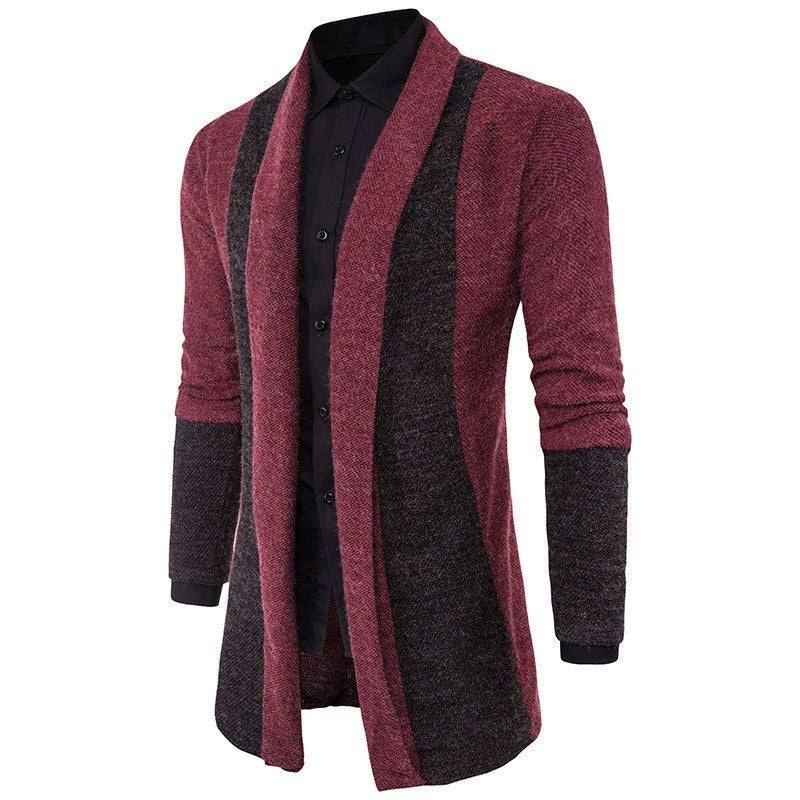 Cardigan Sweater Mens Casual Coat Knitwear Coat Men Clothing oxblod