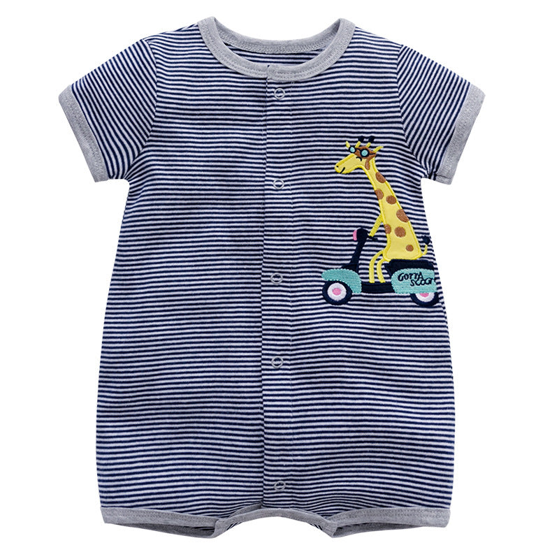 Printed baby short sleeve jumpsuit for summer babies