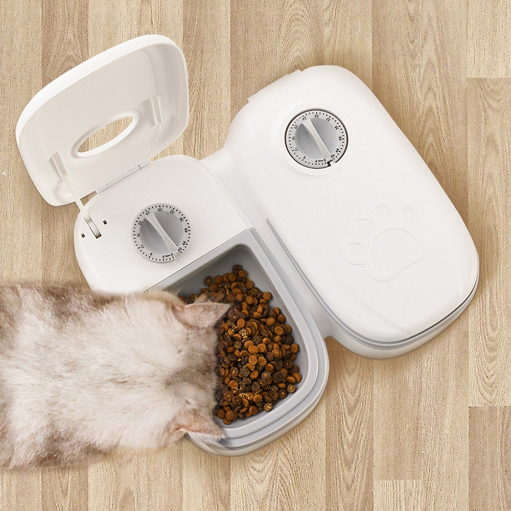 Smart Food Dispenser For Cats Dogs Timer Stainless Steel Bowl Pets Supplies