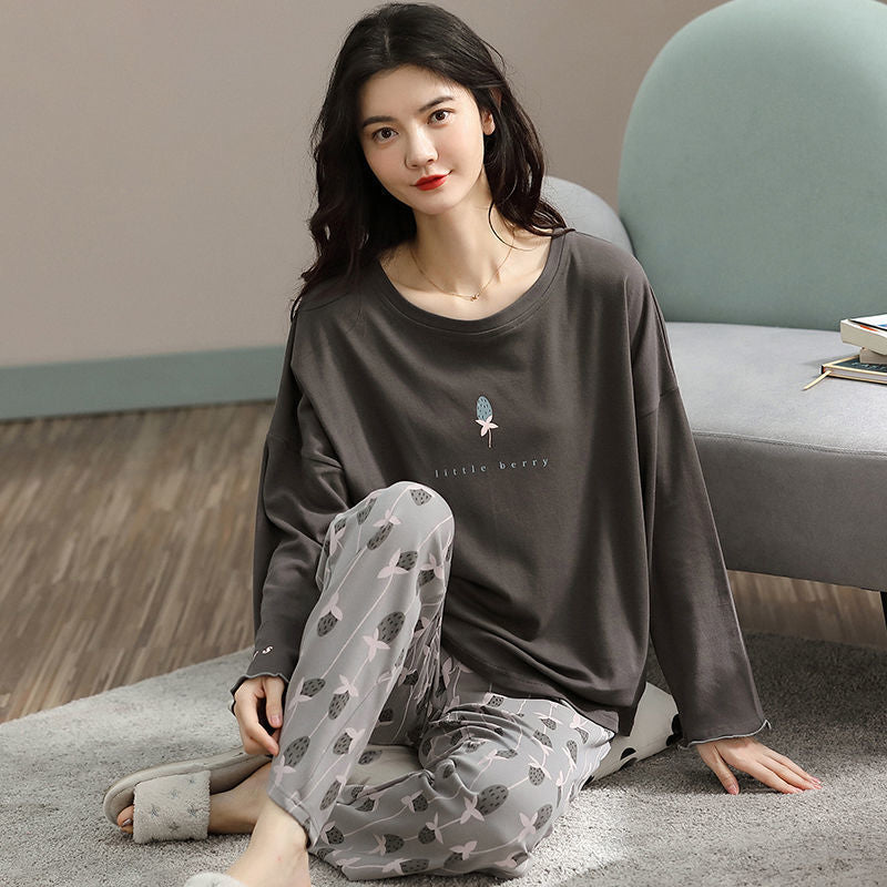 Pajamas Set: Cute Cartoon Print Sleepwear 2-Piece Lounge Sets for Women