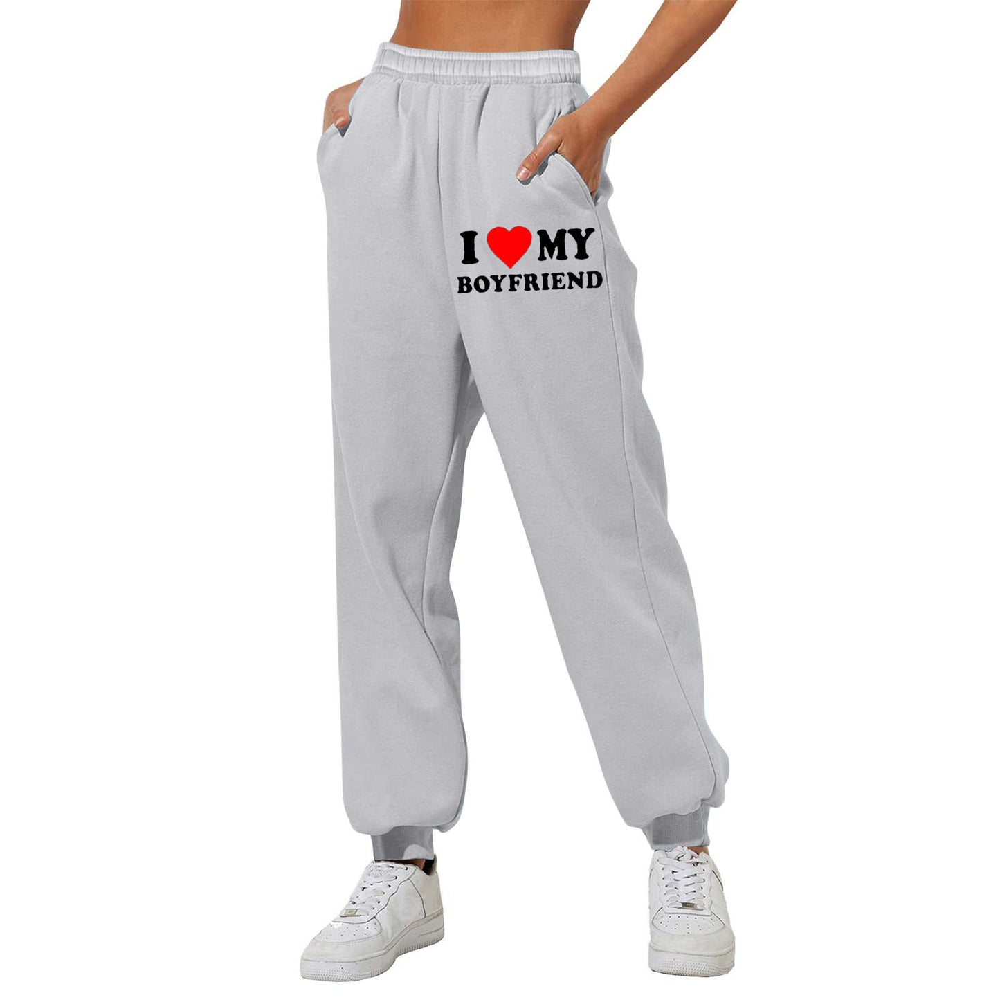 I Love MY BOYFRIEND bedruckte Hose, lässige Jogginghose, Sporthose für Herren und Damen