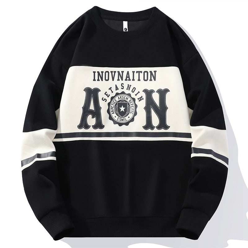 Mens Fashion Print Crew Neck Sweatshirt