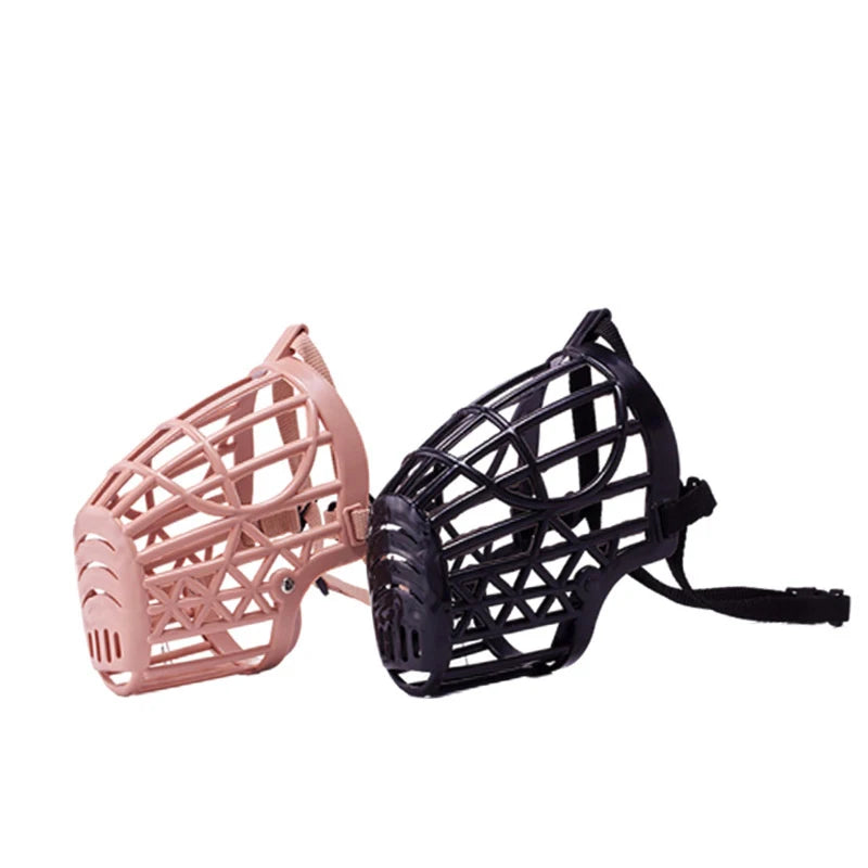 Pink and black dog muzzle on a white background