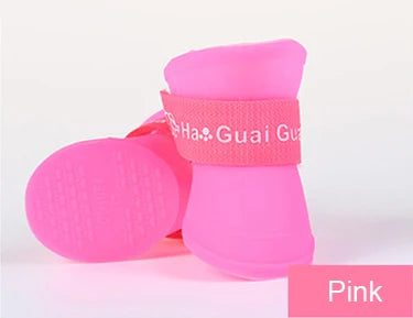 Pet Dog Cats Rain Shoes Pet Boots Rubber Portable Anti Slip Waterproof Pet Dog Cat Rain Shoes Pet Supplies Size S/M/L/XL/XXL