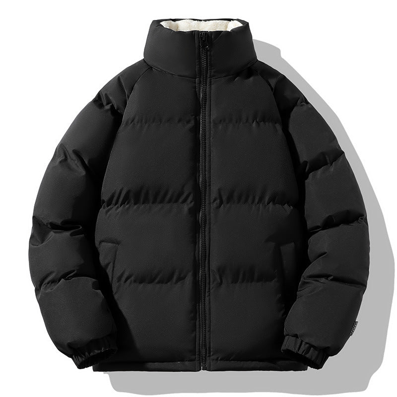 Manteau épais en coton rembourré à col montant pour homme, grande taille