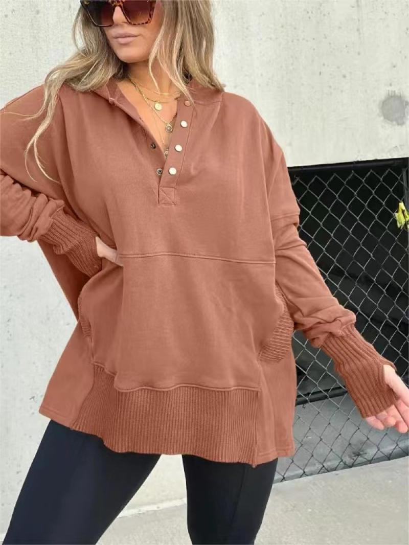 Woman Top - Loose Casual Thread Patchwork Top Women orange